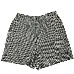 TALBOTS Linen Blends Houndstooth Buttoned Sz 16 Preppy Summer Mom Shorts EUC
